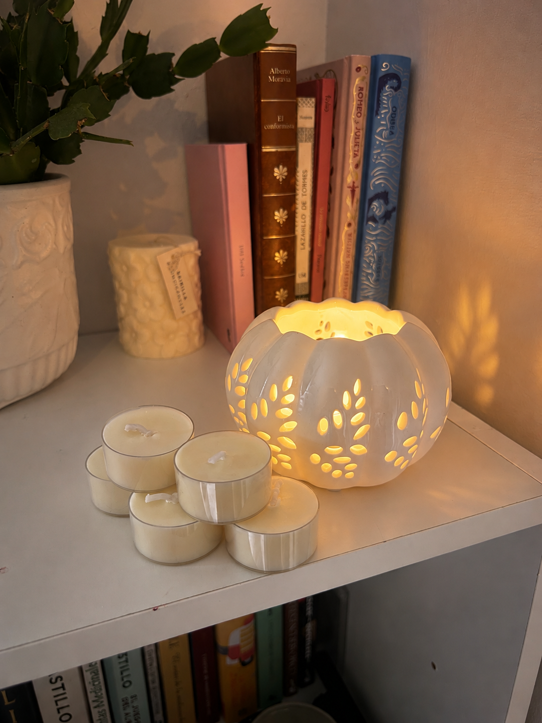 Portavelas + 6 velas de té