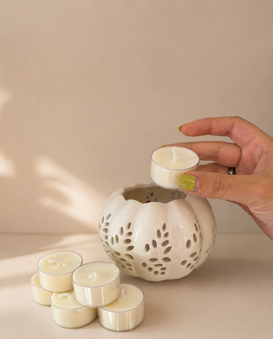 Portavelas + 6 velas de té